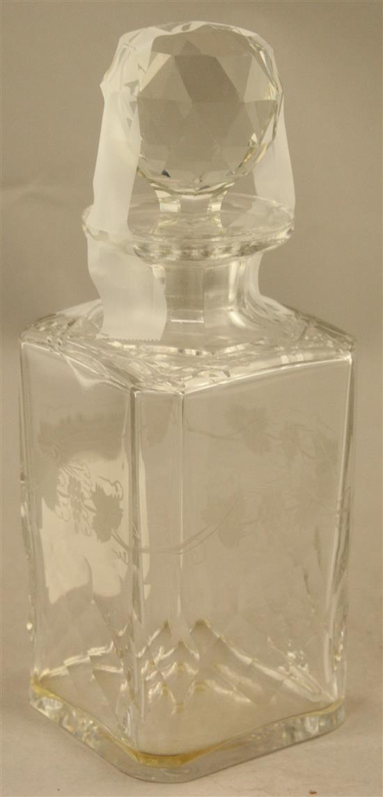 An Edinburgh crystal sixty three piece suite of drinking glasses and a matching decanter and stopper, 20th century